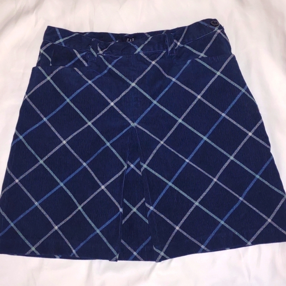 Girls Gap Plaid Corduroy Mini Skirt Size 16 Girls